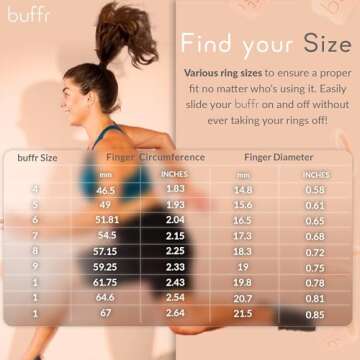 BUFFR Silicone Ring Protector for Working Out – Wedding Ring Protector – Rubber Ring Guard for Women – Light Gray, Size 5