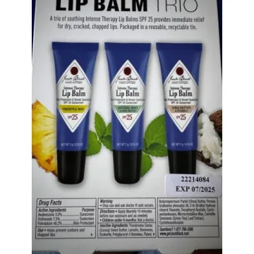 Jack Black Lip Balm Trio – Hydrating Care with SPF 25