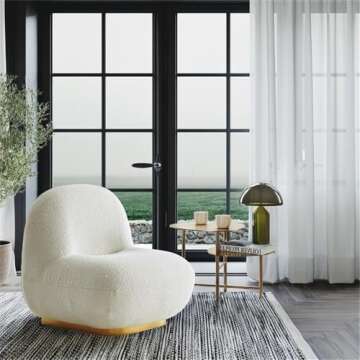 Meridian Liam Collection Modern Accent Chair in Cream