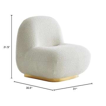 Meridian Liam Collection Modern Accent Chair in Cream