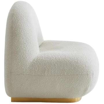 Meridian Liam Collection Modern Accent Chair in Cream
