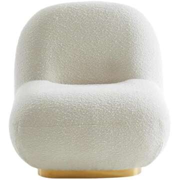 Meridian Liam Collection Modern Accent Chair in Cream