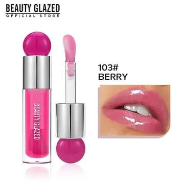 Beauty Glazed Color Variety Non-Sticky Ultra-Hydrating & Nourishing Lip Oil with Big Brush Applicato...