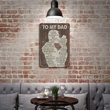 VIOFLOW to My Dad If I Could Give You One Thing in Life Vintage Metal Tin Signs Gift for Dad from Daughter Funny Wall Decor for Bar Pub Garage Retro Wall Art Plaque Sign 8x12 Inches