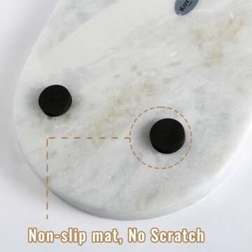 Koville African Natural Marble Tray, 12"x6" Vanity Decorative Marble Tray for Home, Countertop Organizer, Catchall Tray for Perfume, Candles, Jewelry Dish Tray