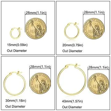 Elegant Hypoallergenic 18K Gold Plated Hoop Earrings