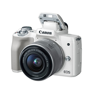 Canon EOS M50 Mirrorless Vlogging Camera Kit with EF-M 15-45mm Lens, 4K Video, Built-in Wi-Fi, NFC and Bluetooth Technology, White