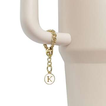 Wabogove Letter Charm Accessories for Stanley Cup 2PCS Initial Name ID Personalized Handle Charm for...
