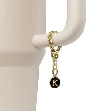 Wabogove Letter Charm Accessories for Stanley Cup 2PCS Initial Name ID Personalized Handle Charm for Stanley Tumbler (K)