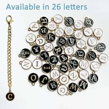 Wabogove Letter Charm Accessories for Stanley Cup 2PCS Initial Name ID Personalized Handle Charm for Stanley Tumbler (K)
