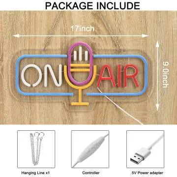 Dimmable Live On Air Neon Sign for Wall Decor