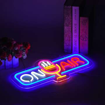 Dimmable Live On Air Neon Sign for Wall Decor