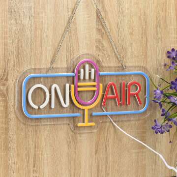 Dimmable Live On Air Neon Sign for Wall Decor