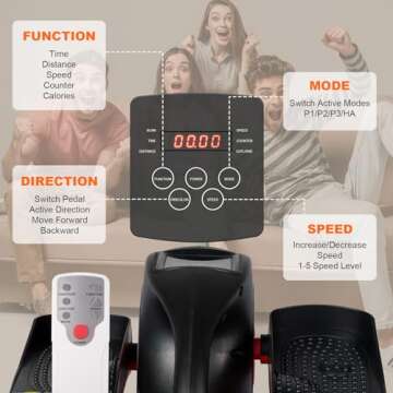 PROHIKER Under Desk Elliptical, Portable Elliptical Exercise Machine Quiet for Seniors, Mini Electric Pedal Exerciser Under Desk Bike Elliptical with Remote Control and Display Monitor for Home Office