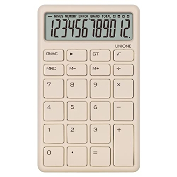UNIQUE Beige Calculator Bright LCD Dual Power Office School