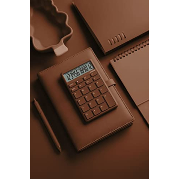 UNIQUE Beige Calculator Bright LCD Dual Power Office School