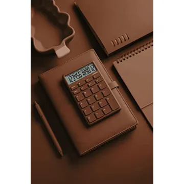 UNIQUE Beige Calculator Bright LCD Dual Power Office School