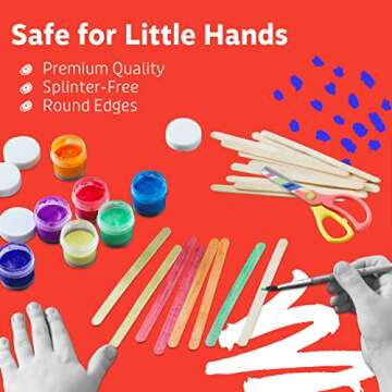 Popsicle Sticks for Crafts 200 Pcs 4.5 inch Wooden Multi-Purpose Popsicle Sticks for Crafts, Ice, Ice Cream, Waxing, and Tongue Depressor Wood Sticks