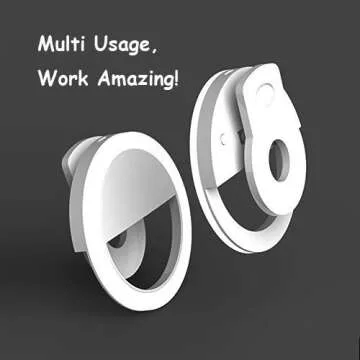 Auxiwa Clip on Selfie Ring Light [Rechargeable Battery] with 36 LED For Smart Phone Camera Round Shape, White      