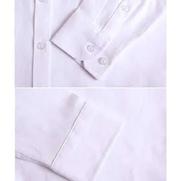 MGWDT Button Down Shirt Women Long Sleeve Blouse Oxford Shirt Classic-Fit Cotton Tops Wrinkle Resistant Medium White