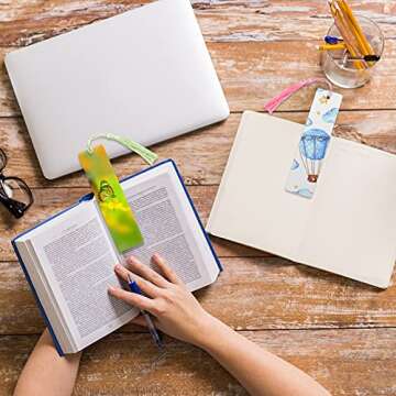 20 Pieces Sublimation Blank Bookmark Metal Blank Bookmarks with Tassels DIY Craft White Bookmarks with Hole for DIY Projects and Present Tags