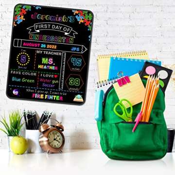 Reusable Double-Sided First Day of School Chalkboard Sign