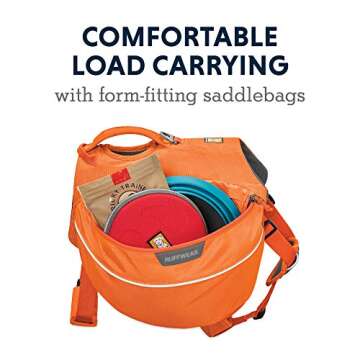 RUFFWEAR Hiking Pack for Dogs, Large to Very Large Breeds, Adjustable Fit, Size: Large/X-Large, Orange Poppy, Approach Pack