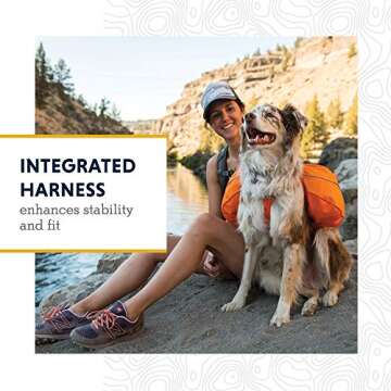 RUFFWEAR Hiking Pack for Dogs, Large to Very Large Breeds, Adjustable Fit, Size: Large/X-Large, Orange Poppy, Approach Pack