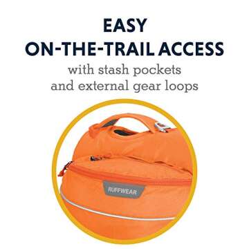 RUFFWEAR Hiking Pack for Dogs, Large to Very Large Breeds, Adjustable Fit, Size: Large/X-Large, Orange Poppy, Approach Pack
