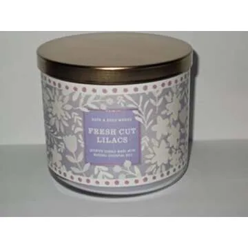 Bath and Body Works, White Barn 3-Wick Candle w/Essential Oils - 14.5 oz - 2021 Fresh Spring Scents! (Fresh Cut Lilacs)