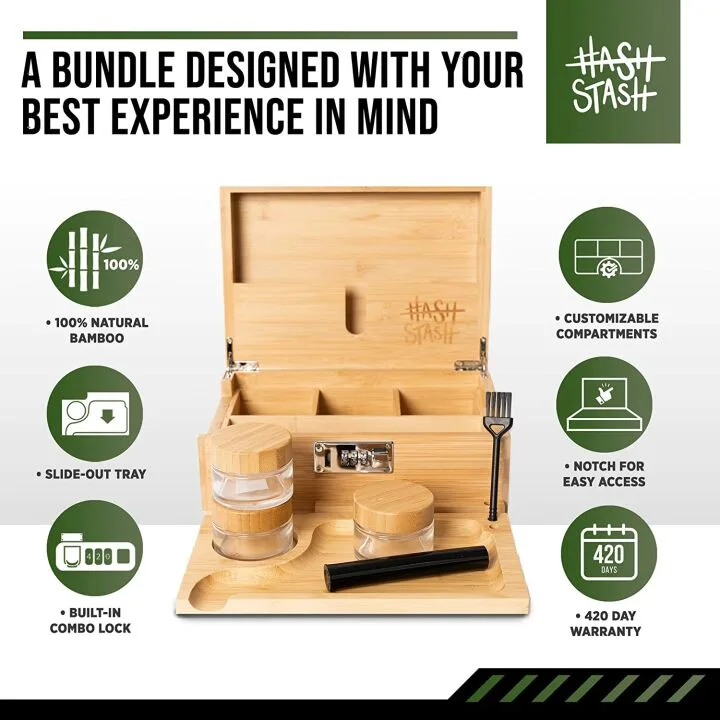 HASHSTASH Stash Box Gift Set with Combo Lock