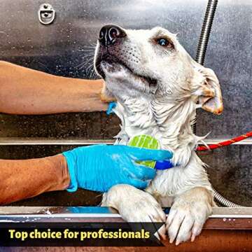 Tank and Sherman Dog Shampoo Rubber Brush – Easy to Clean Dog Bath Brush With Fur Catching Screen – Soft 4 Point bristle Cat and Dog Brush – Enjoy Dog Bathing and Dog grooming once again