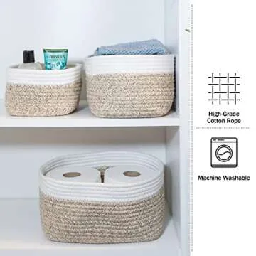 Home-Complete 3-Piece Storage Basket Set for Stylish Organization