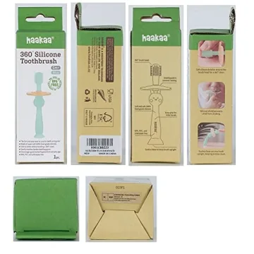 Haakaa 360° Baby Toothbrush with Suction Base - Safe & Fun