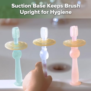 Haakaa 360° Baby Toothbrush with Suction Base - Safe & Fun