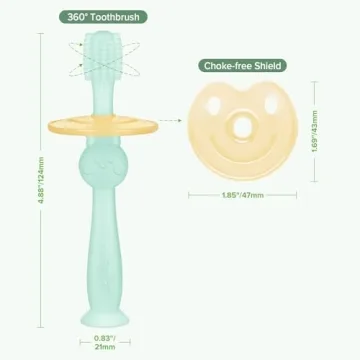 Haakaa 360° Baby Toothbrush with Suction Base - Safe & Fun