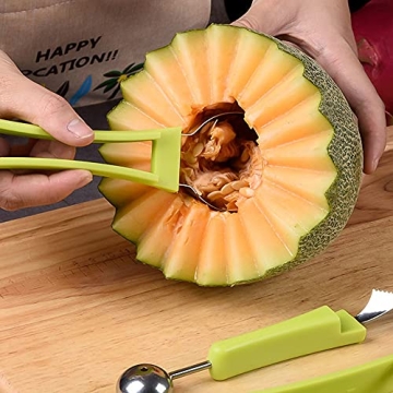 Suuker 4-in-1 Melon Baller Scoop Set for Fruit Designs