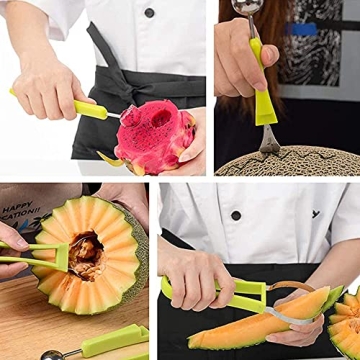 Suuker 4-in-1 Melon Baller Scoop Set for Fruit Designs