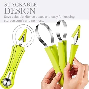 Suuker 4-in-1 Melon Baller Scoop Set for Fruit Designs