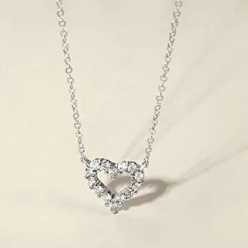 18K Diamond Heart Necklace - Perfect Gift for Women