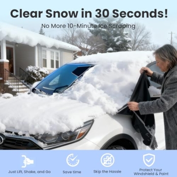 Purehorizon Snow Cover for Car Windshield, Heavy Winter Protection, Anti Snow, Ice, Frost and Water,...