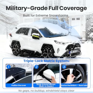 Purehorizon Snow Cover for Windshield Winter Protection