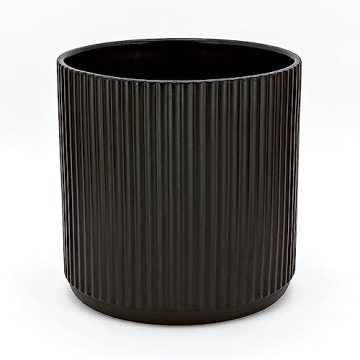 Amazon Basics Fluted Ceramic Round Planter - 10 Inch Elegance