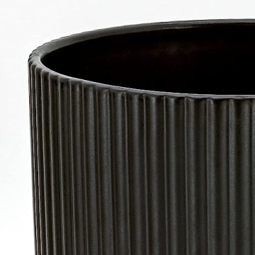 Amazon Basics Fluted Ceramic Round Planter - 10 Inch Elegance