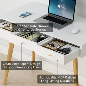 Vitahomy Modern Computer Vanity Desk for Home Office