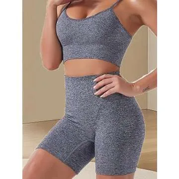 HANERDUN Yoga 2 Piece Set High Waist Leggings and Bra