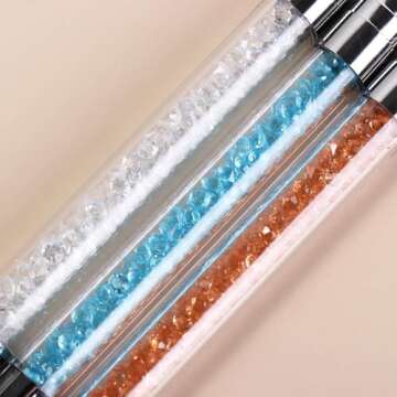 Generic Nail Art Sculpture Pen, Dual Tipped Nail Art Pen Brushes, Silicone Head Acrylic Handle Nail Art Brushes for DIY Manicure Tools(transparent)