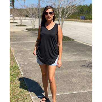 Soft Flowy Tank Tops for Women - Loose Fit Summer Basics in Multiple Colors