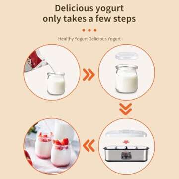 Generic Probiotic Yogurt Maker, 1400ML Electric Yogurt Maker Machine, Adjustable Temperature & Time ...