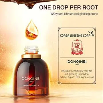Donginbi 1899 Signature Oil - New Years Gifts for Women, Face Oil for Women with Red Ginseng Extraction Technology, Jojoba Seed Oil & Sweet Almond Oil, Korean Skin Care, 0.88 floz / 25ml
